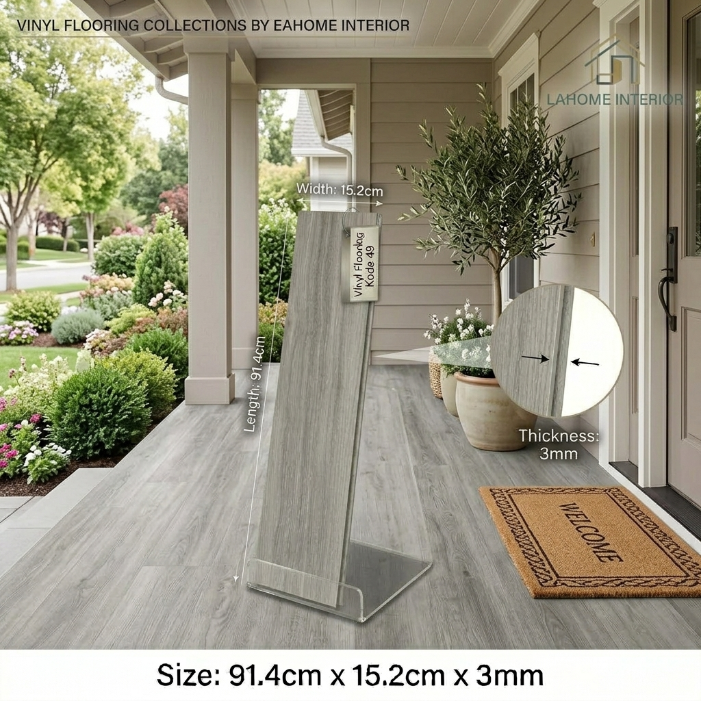 Lantai Vinyl 3mm Premium Kode 49 Grey Wood - EA Home Interior